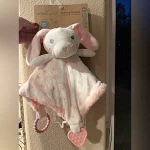 Dreamgro Pink and White Bunny Security Activity Blanket
